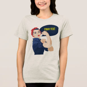 Camiseta Adicione seu próprio texto à rosie riveter
