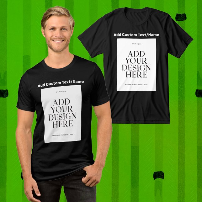 Camiseta Adicione seu próprio texto de imagem fotográfica a (Upload or Add Your Own Photo Image Picture Logo Text Here Custom Tees T-Shirt (Design Front) Gifts)