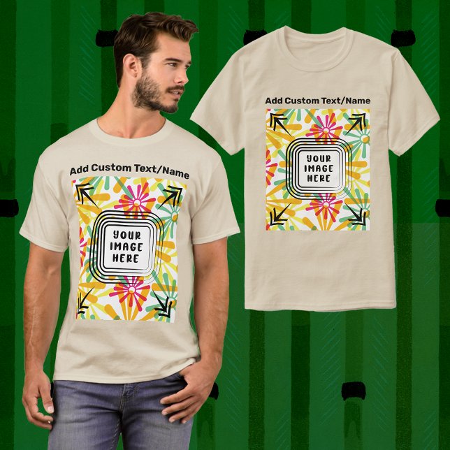 Camiseta Adicione seu próprio texto de imagem fotográfica a (Zazzle Add Your Own Photo Image Picture Text Here Custom T-Shirt (Design Front) )