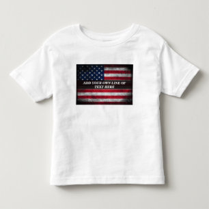 Camiseta Adicione seu texto ao sinalizador americano