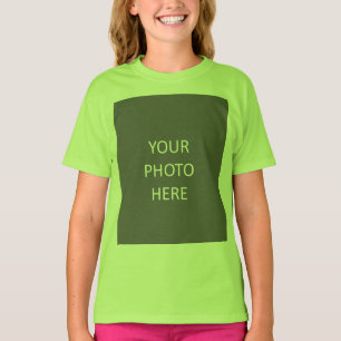 Camiseta Adicione seu Verde limão de logotipo de foto de im