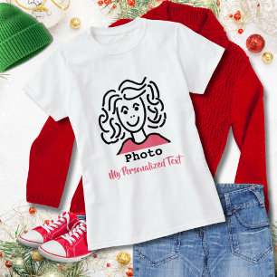 Camiseta Adicione sua foto Personalizar texto Faça seu