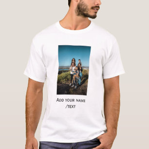 Camiseta adicione sua foto texto família feriado crianças p