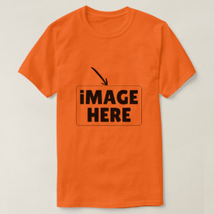 Camiseta Adicione sua imagem ou design personalizado laranj