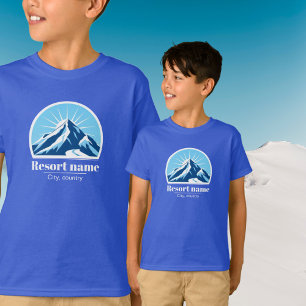 Camiseta Adicione sua montanha ou seu nome de estância de e