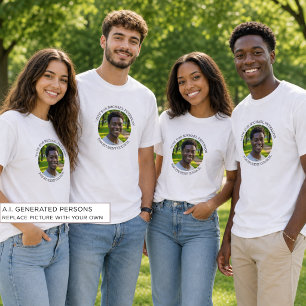 Camiseta Adicione Sua Própria Foto e Título da Campanha Ele