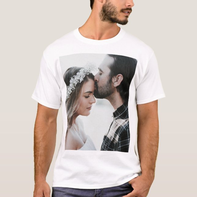 Camiseta Adicione Sua Própria Foto Personalizada Dupla Face (Frente)