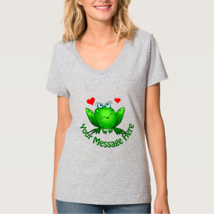 Camiseta Adicione Sua Própria Mensagem Sapo Verde Fofo c Co