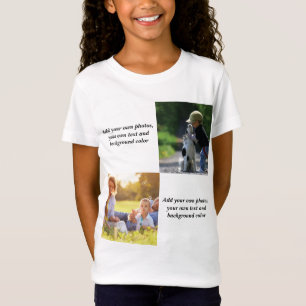 Camiseta Adicione suas próprias fotos, texto e plano de fun