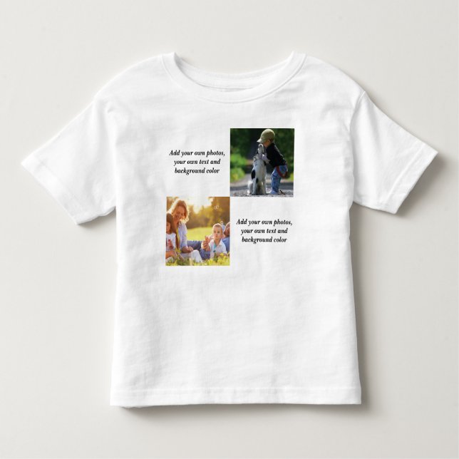 Camiseta Adicione suas próprias fotos, texto e plano de fun (Frente)