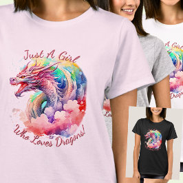 Camiseta Adicione Texto, Apenas Uma Menina Que Ama Dragões!