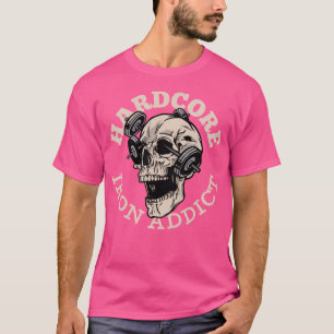 Camiseta Adicto ao Ferro Hardcore Caveira Levantamento de P