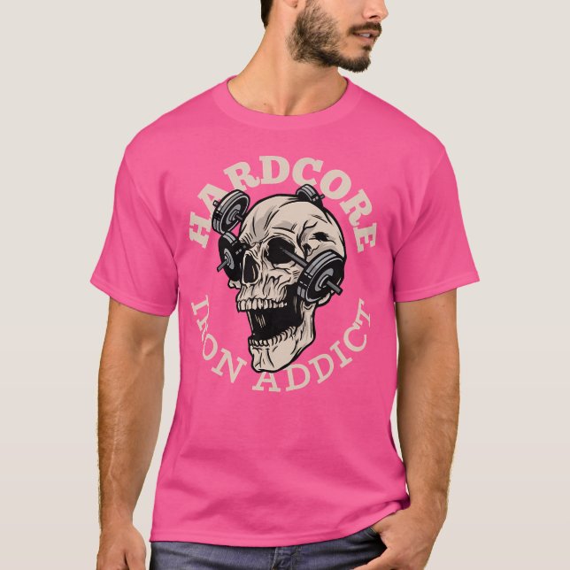 Camiseta Adicto ao Ferro Hardcore Caveira Levantamento de P (Frente)