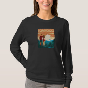 Camiseta Adirondack Mountain Park Caminhando Floresta Casal