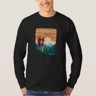 Camiseta Adirondack Mountain Park Caminhando Floresta Casal