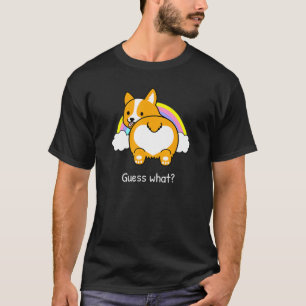 Camiseta Adivinha Qual Bumbum De Corgi Rainbow Corgi Tee