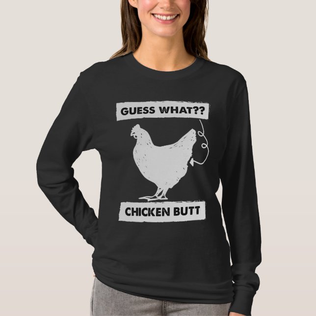 Camiseta Adivinha Que Bumbum De Frango Branco? (Frente)