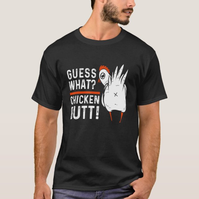 Camiseta Adivinha Que Bumbum De Frango! Design branco (Frente)