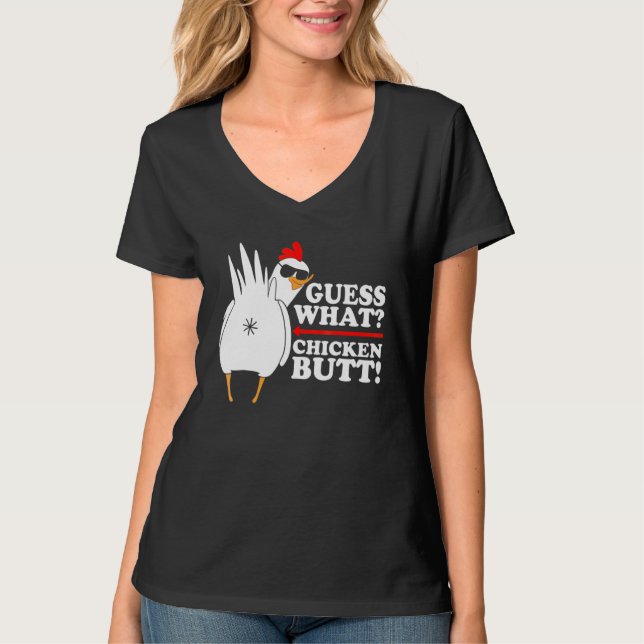 Camiseta Adivinha Que Bumbum De Frango! Engraçado (Frente)