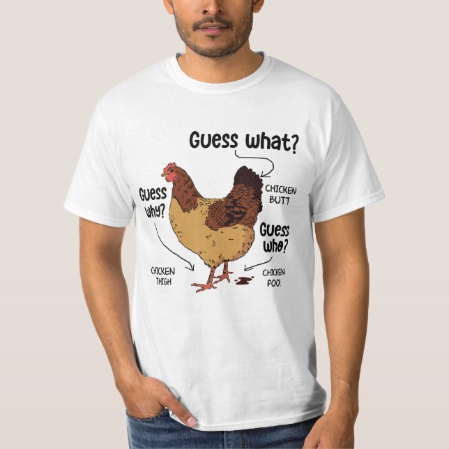 Camiseta Adivinha Que Bumbum De Frango, Engraçado Prato (Frente)