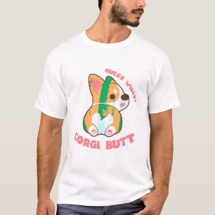 Camiseta Adivinha Que Cachorro Engraçado De Corgi Bumbum Da
