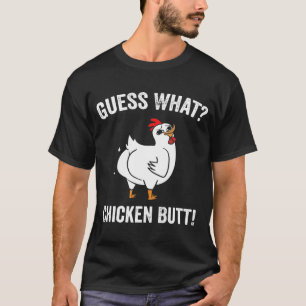 Camiseta Adivinha Que Design Branco De Bumbum De Frango