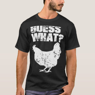 Camiseta Adivinha Que Design Branco De Bumbum De Frango