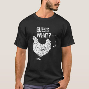 Camiseta Adivinha Que Design Branco De Bumbum De Frango
