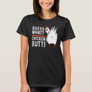 Camiseta Adivinha que Designs brancos de Bumbum de frango s