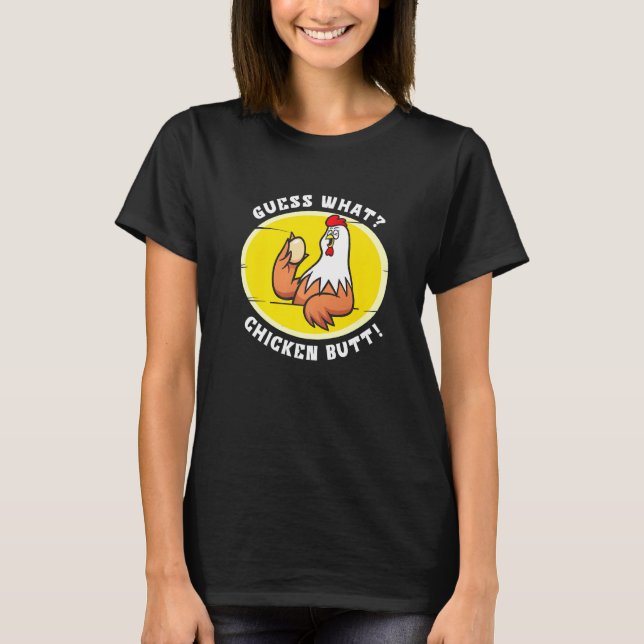 Camiseta Adivinha Que Fazenda de frango  de  de fazendeiro  (Frente)