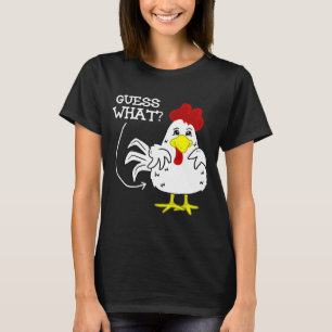 Camiseta Adivinha Que Frango Gráfico De Bumbum De Frango