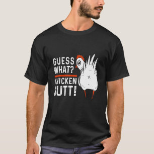 Camiseta Adivinha Que Piada branca de frango Bumbum