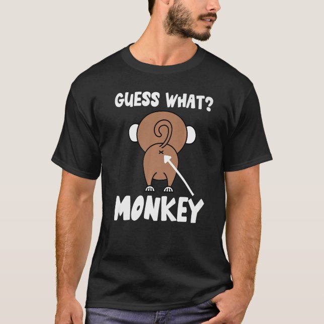 Camiseta Adivinha que Piada de macaco Bumbum de macaco (Frente)