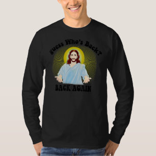 Camiseta Adivinha quem é o Felz pascoa de trás! Jesus Chris