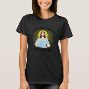 Camiseta Adivinha quem é o Felz pascoa de trás! Jesus Chris