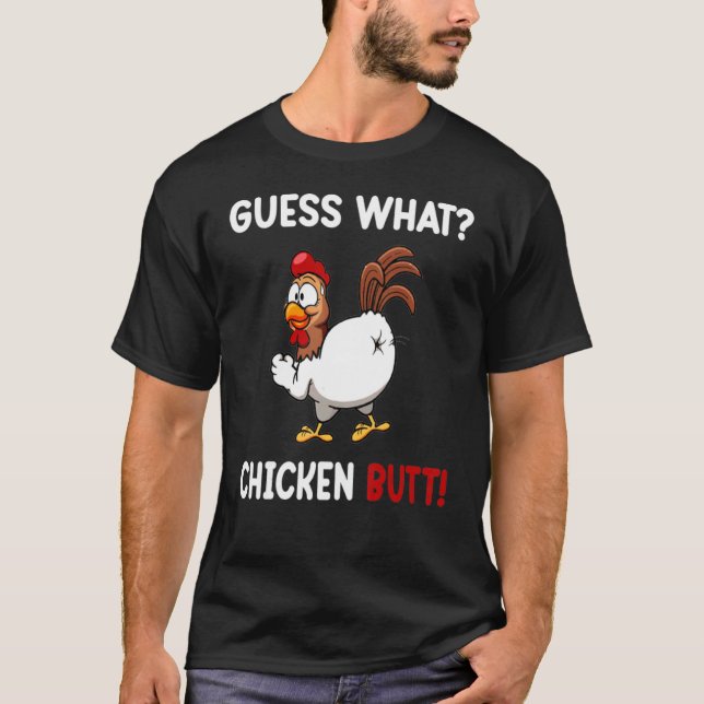 Camiseta Adivinhação Engraçada Bunda de Frango! (Frente)