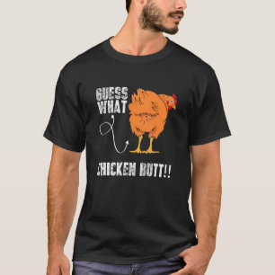 Camiseta Adivinhação engraçada Bunda de Frango. Amantes de 