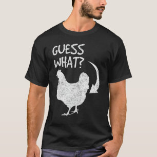 Camiseta Adivinhação Engraçada, Bunda de Frango! Design Bra