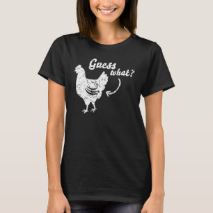 Camiseta Adivinhação Engraçada, Bunda de Frango! Design Bra
