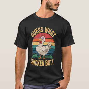 Camiseta Adivinhação engraçada qual é o bumbum de frango Pi