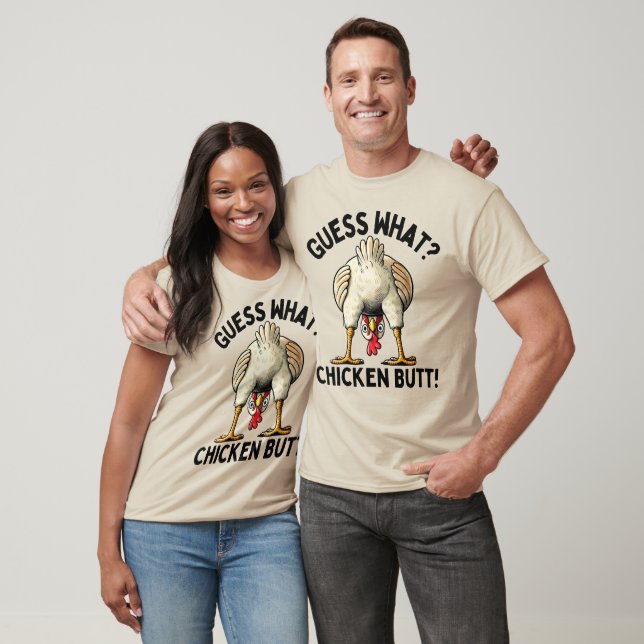 Camiseta Adivinhe? Bunda de Frango! Piada Engraçada Meme Ga (Unissex)