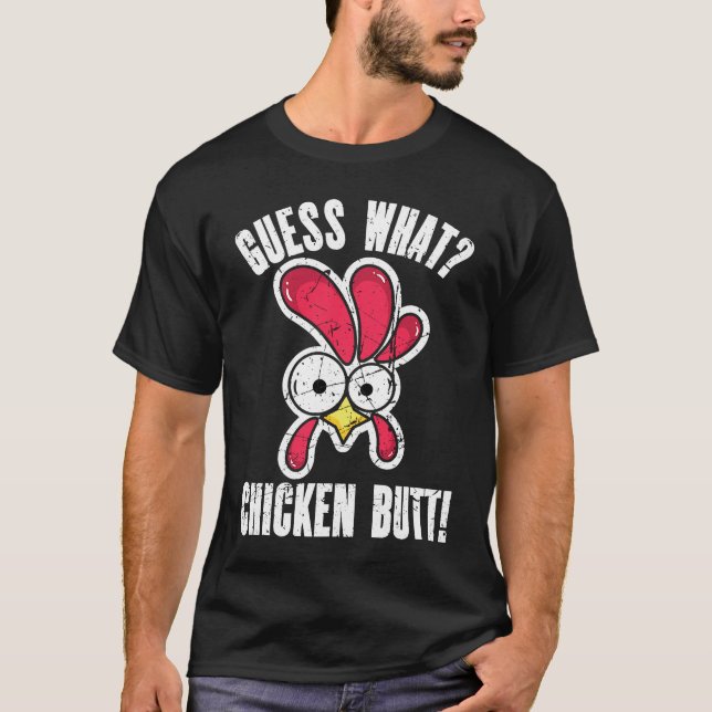 Camiseta Adivinhe O Que Bunda de Frango Aflito  Frango  1 (Frente)