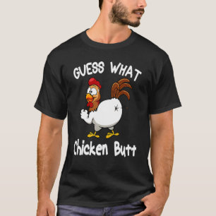 Camiseta Adivinhe o que Bunda de Frango Animais Galinhas Fo