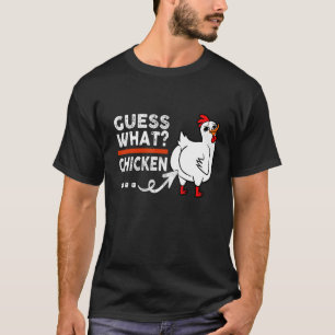 Camiseta Adivinhe o que bunda de frango Animal Bufões Frang