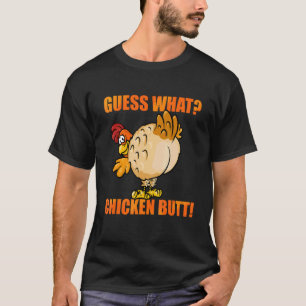 Camiseta Adivinhe O Que Bunda De Frango Engraçado Fofo Anim