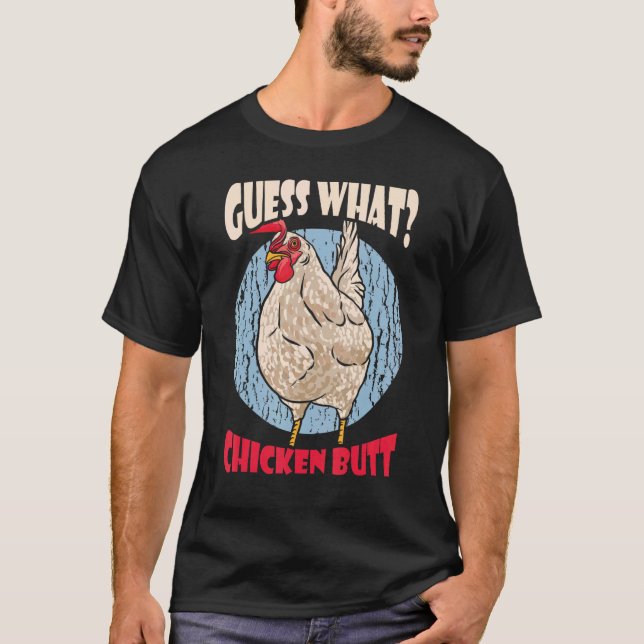 Camiseta Adivinhe O Que Bunda De Frango Retro (Frente)