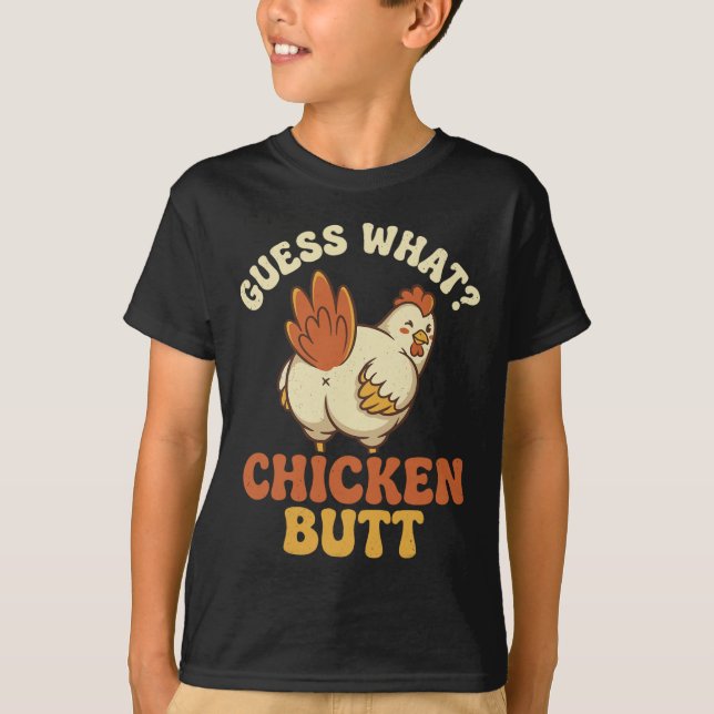 Camiseta Adivinhe O Que Bunda De Galinha _8  (Frente)