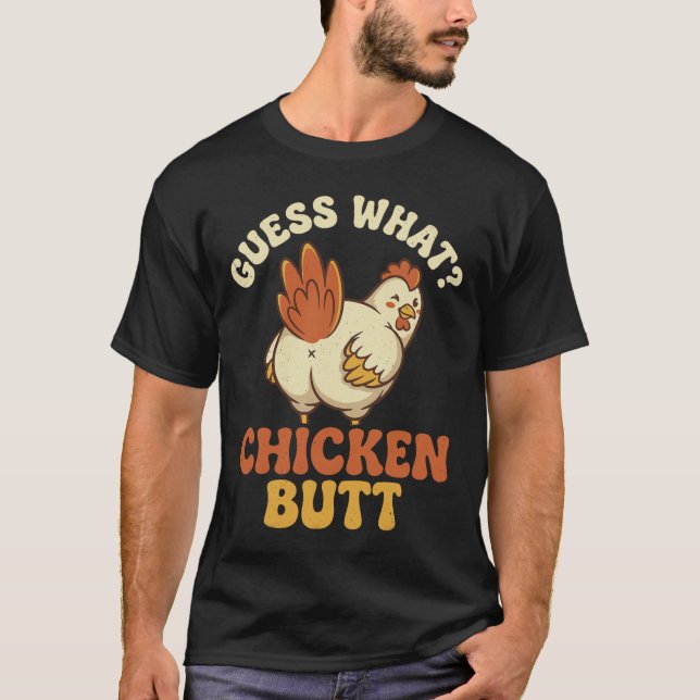 Camiseta Adivinhe O Que Bunda De Galinha _8  (Frente)