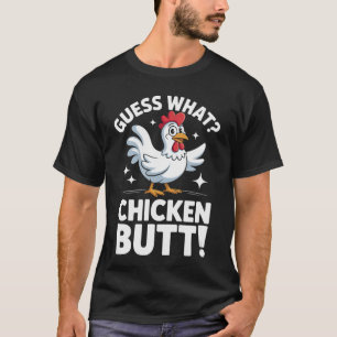 Camiseta Adivinhe O Que Bunda De Galinha Design Clássico de