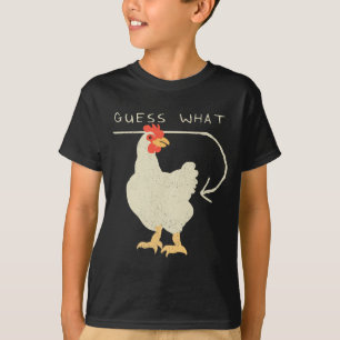 Camiseta Adivinhe O Que Bunda De Galinha Engraçado Feliz 